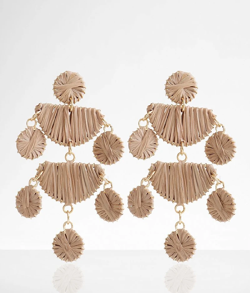 Tiered Raffia Wrapped Earring