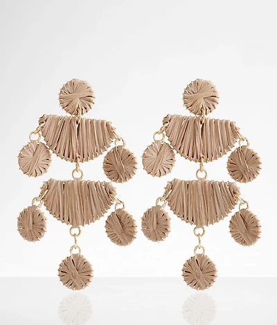 Tiered Raffia Wrapped Earring
