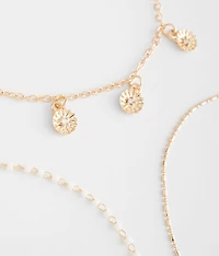 3 Pack Flower Anklet Set
