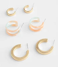 3 Pack Hoop Earring Set