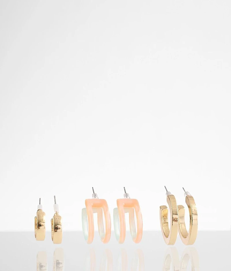 3 Pack Hoop Earring Set