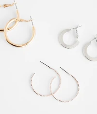 3 Pack Hoop Earring Set