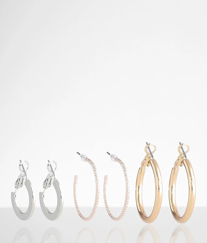3 Pack Hoop Earring Set