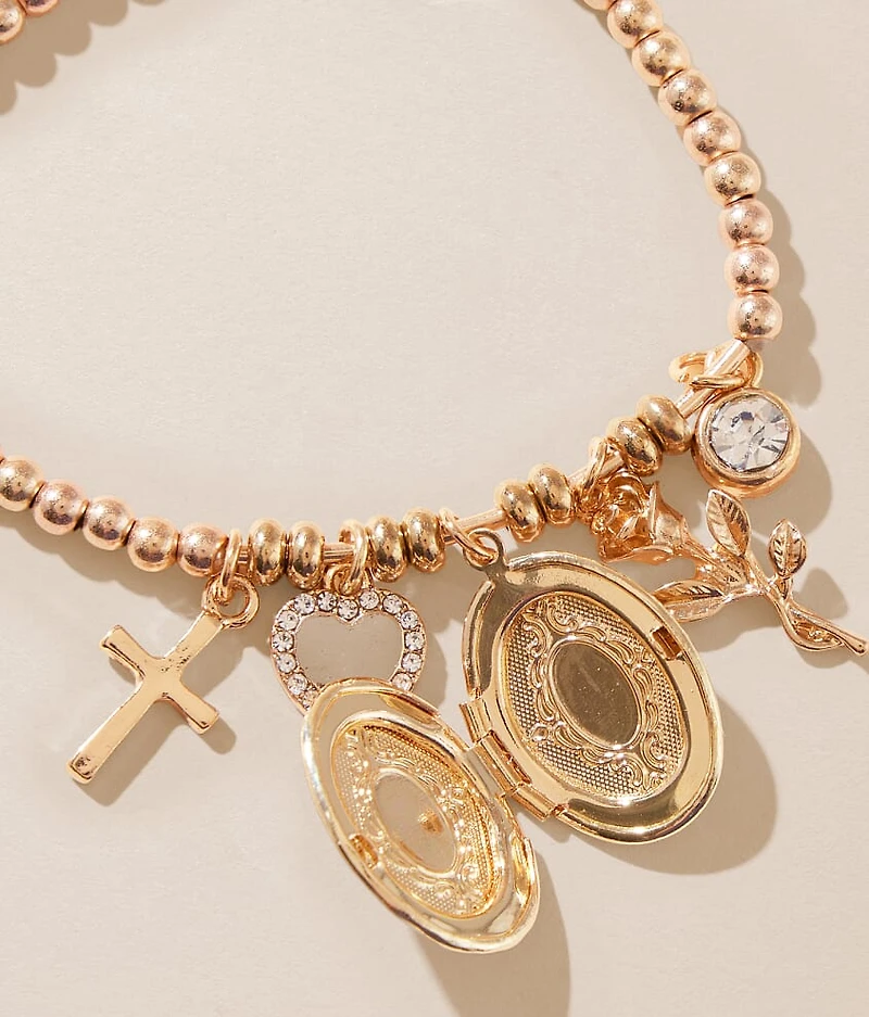Western Locket Charm Bracelet