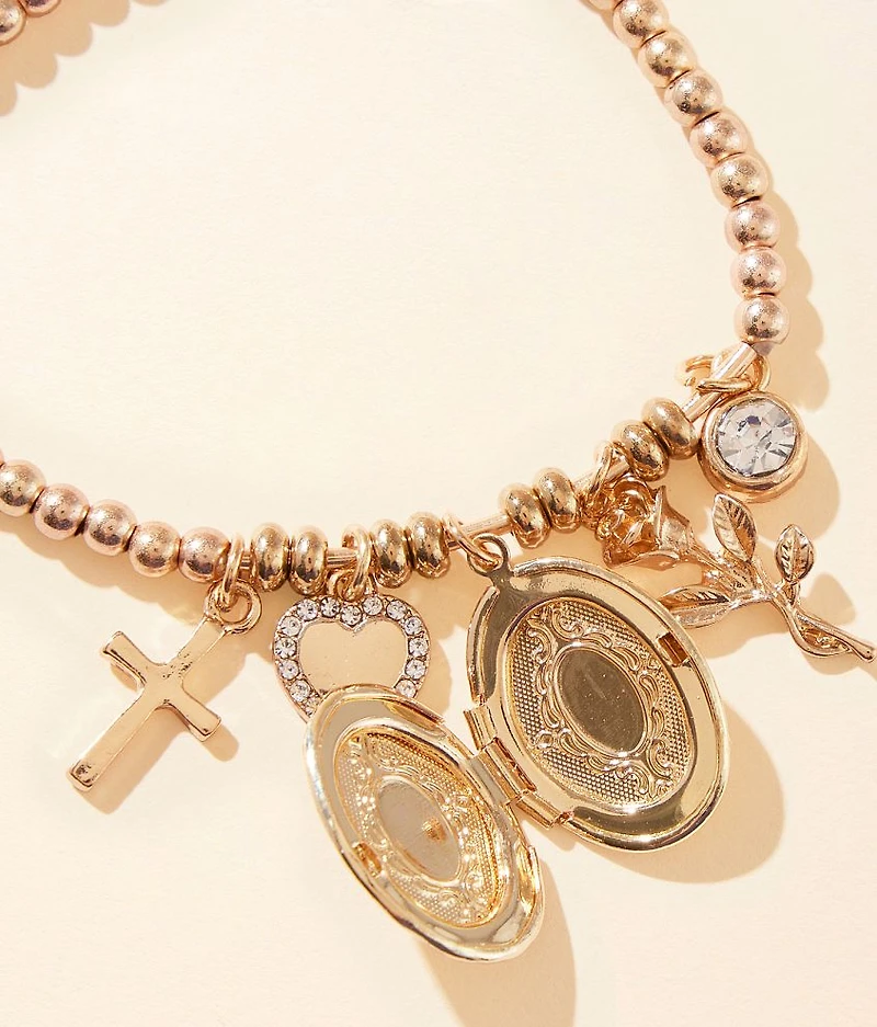 Western Locket Charm Bracelet