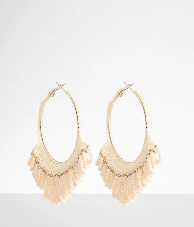 Seed Bead Hoop Earring