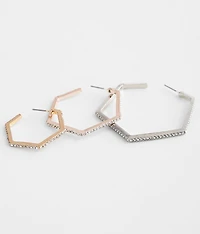 3 Pack Rhinestone Earring Set