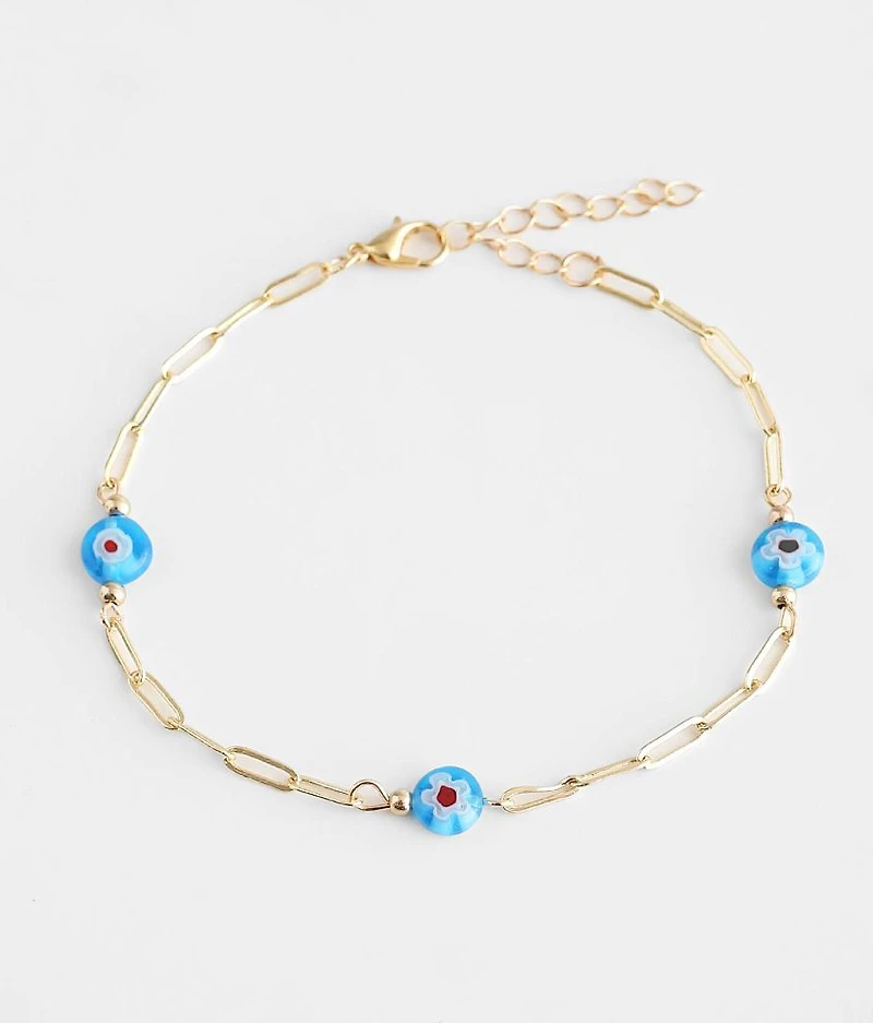 Flower Bead Ankle Bracelet