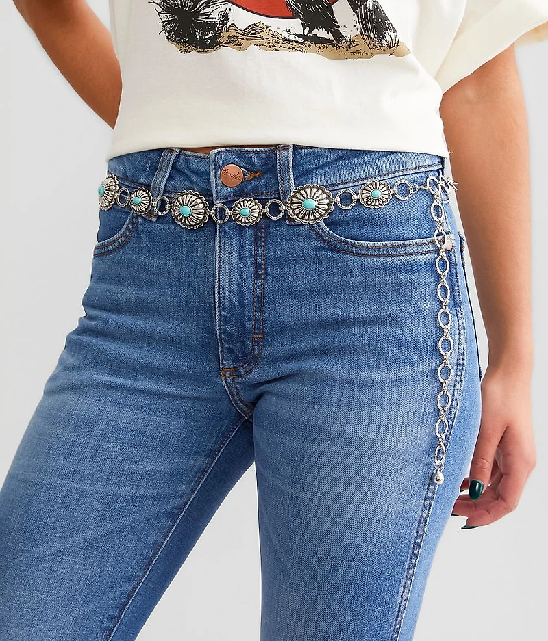 Turquoise Concho Chain Belt