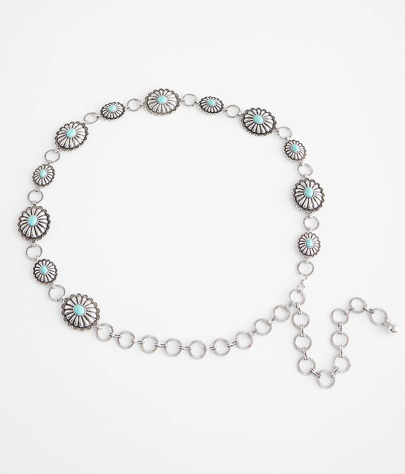 Turquoise Concho Chain Belt