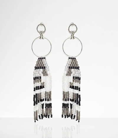 Seed Bead Fringe Earring
