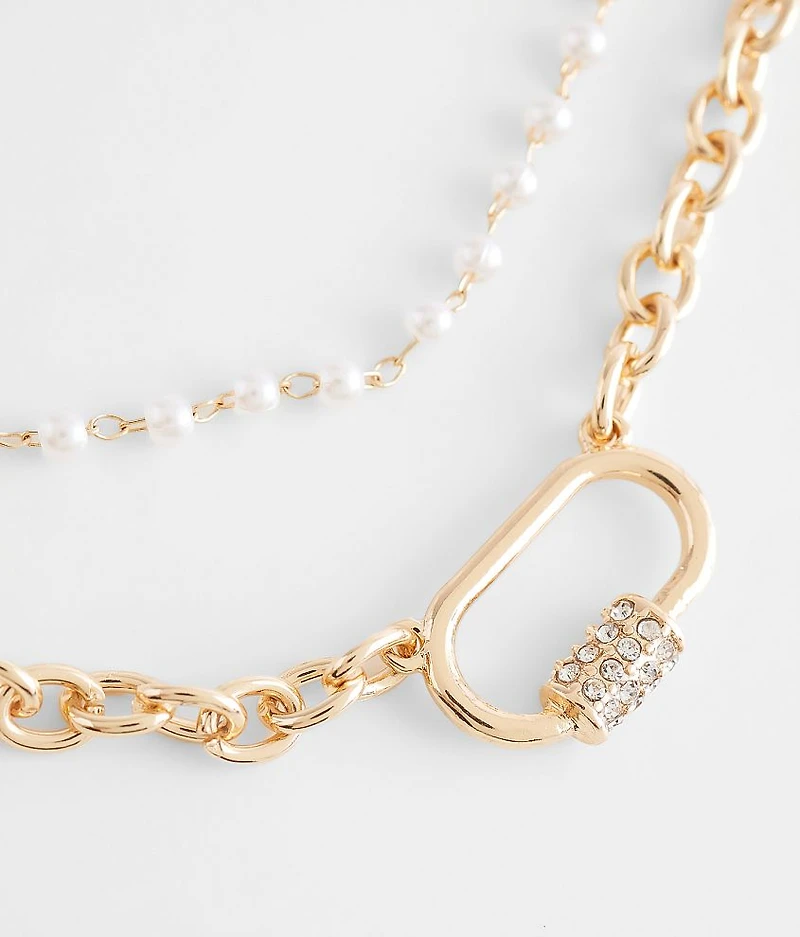 Faux Pearl Tiered Necklace