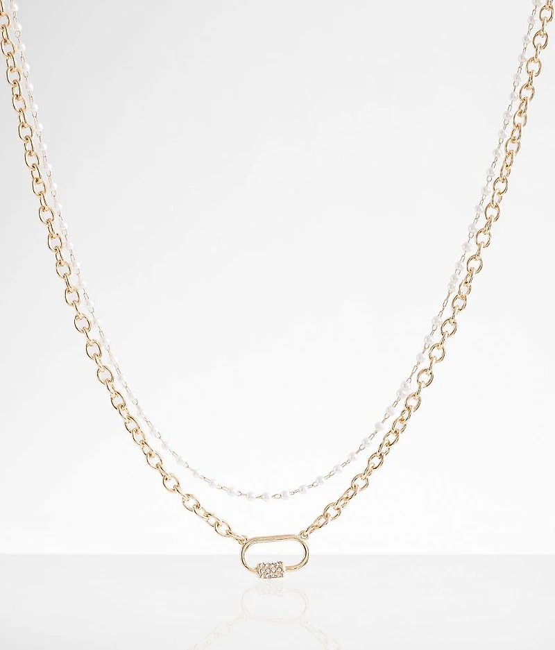 Faux Pearl Tiered Necklace