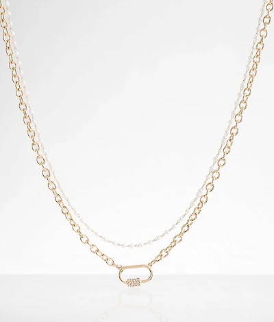 Faux Pearl Tiered Necklace