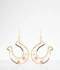 Horseshoe Pressed Flower Earring