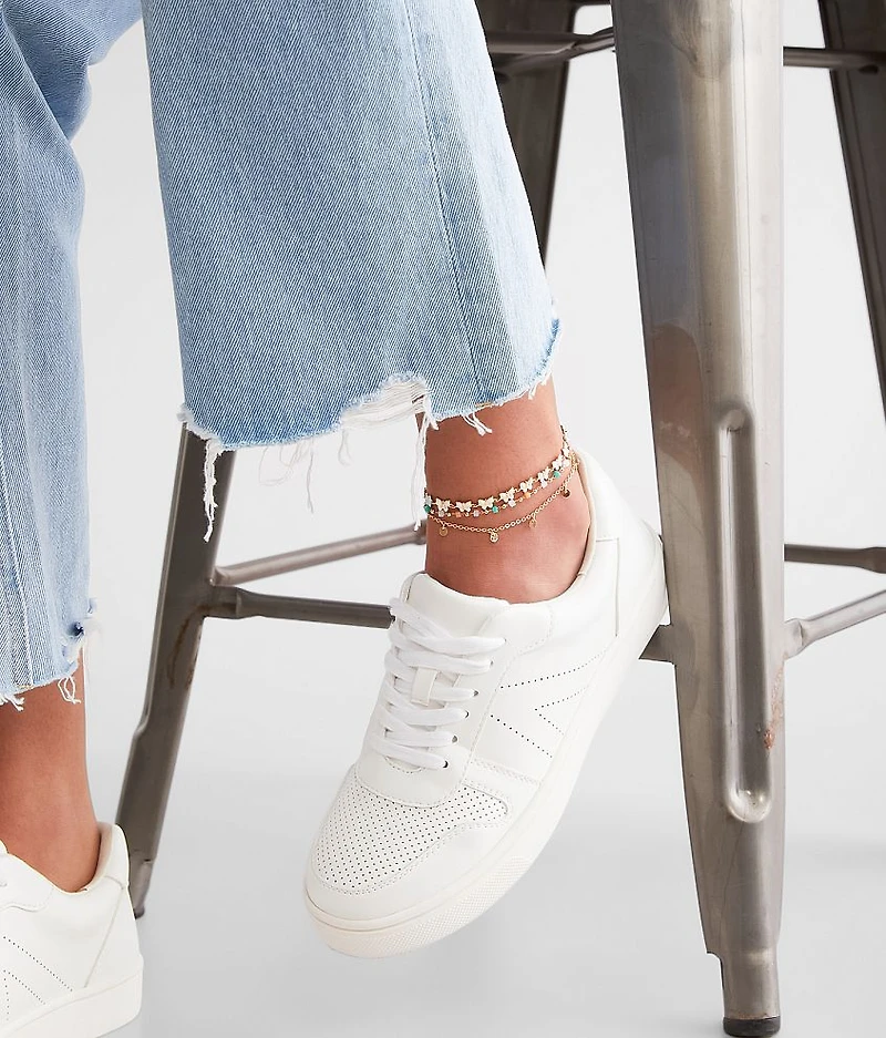3 Pack Butterfly Ankle Bracelet Set