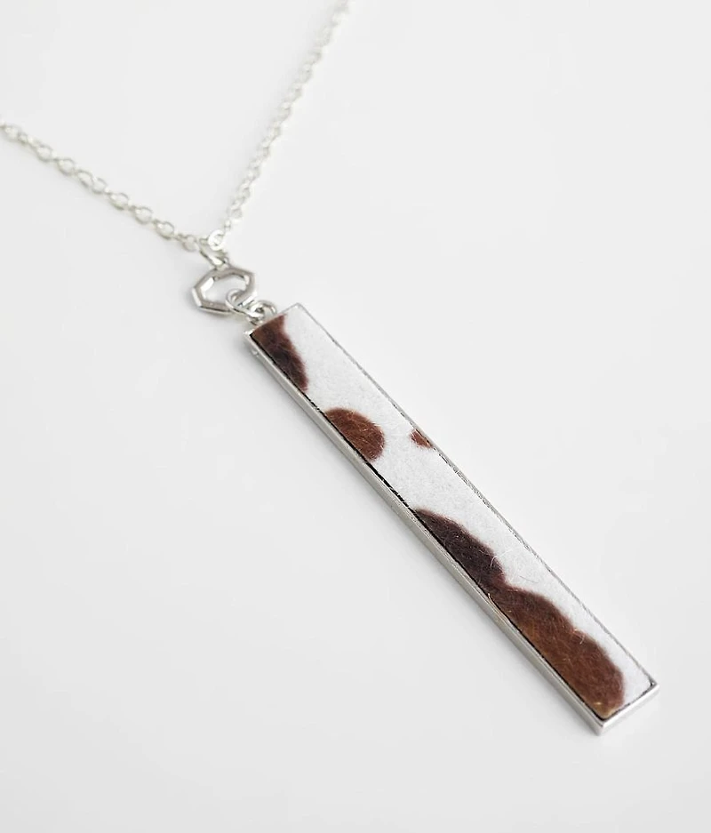 Cow Print Faux Fur Necklace