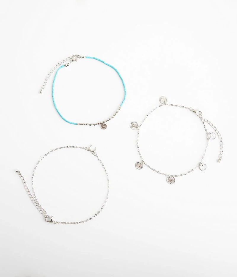 3 Pack Ankle Bracelet Set