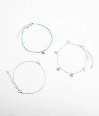 3 Pack Ankle Bracelet Set