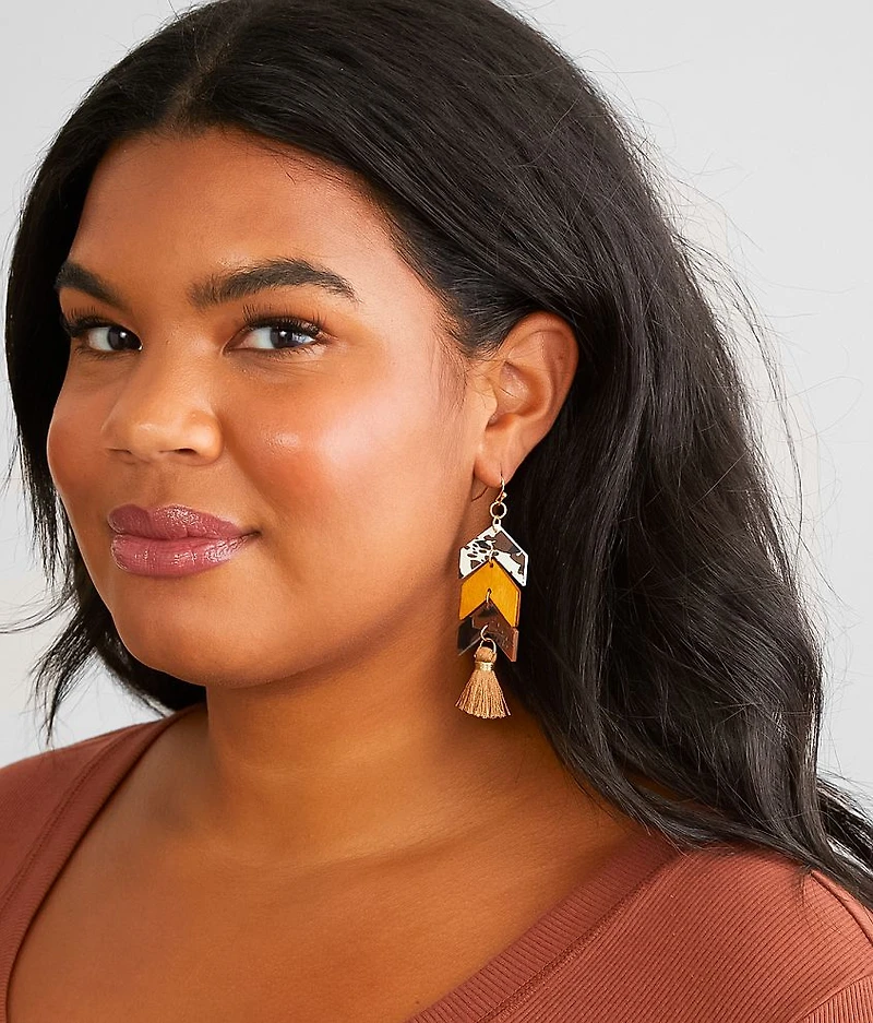 Cow Print Tassel Earring