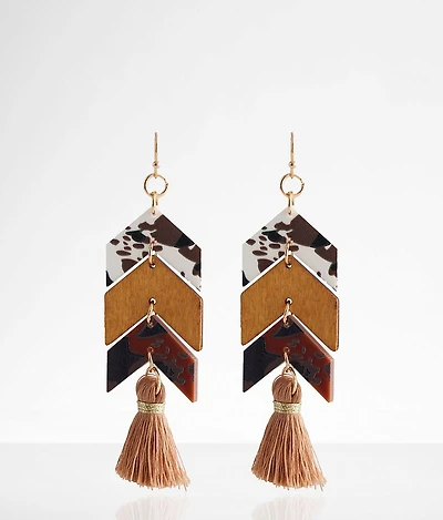 Cow Print Tassel Earring