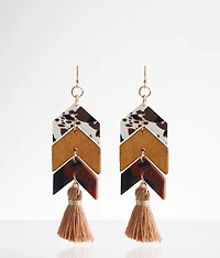 Cow Print Tassel Earring