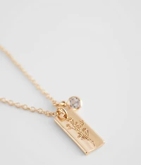 Etched Flower Necklace