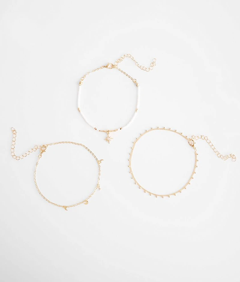 3 Pack Ankle Bracelet Set