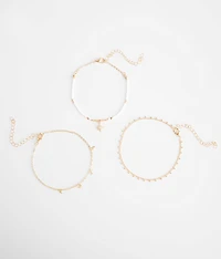 3 Pack Ankle Bracelet Set