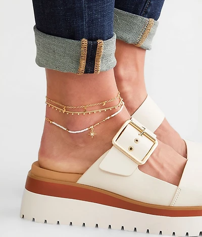 boutique by BKE 3 Pack Ankle Bracelet Set