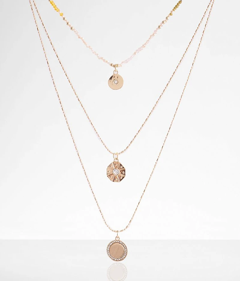 Triple Pendant Tiered Necklace