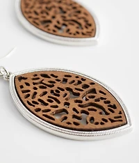Wood Cut-Out Drop Earring