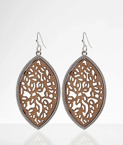 Wood Cut-Out Drop Earring