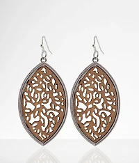 Wood Cut-Out Drop Earring