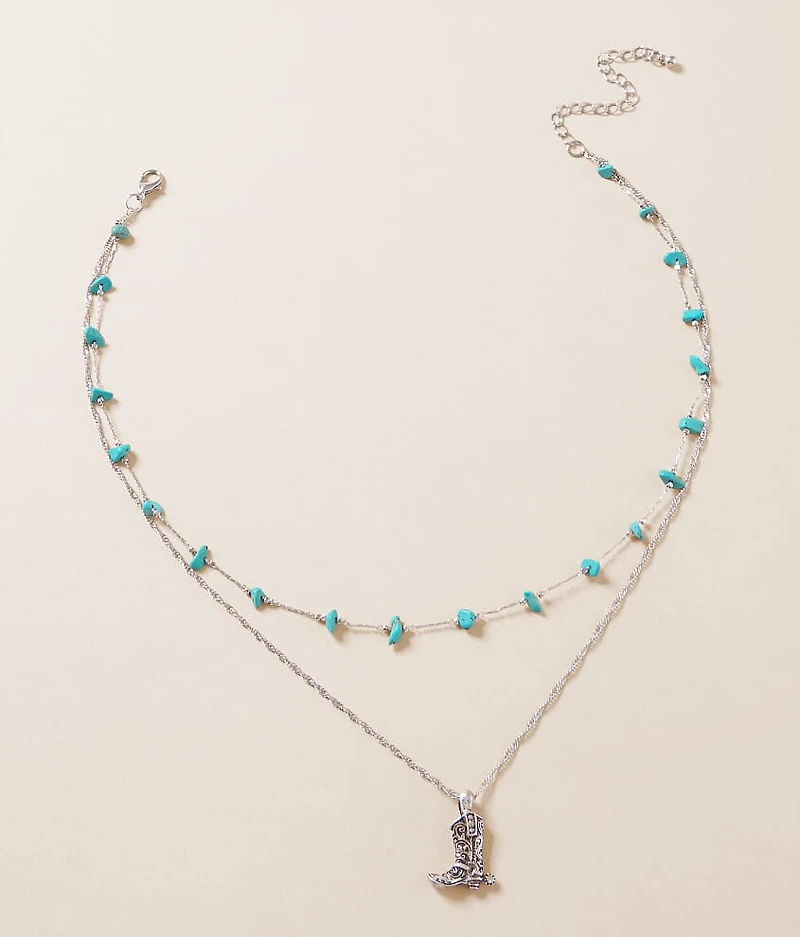 Turquoise Stone Tiered Necklace