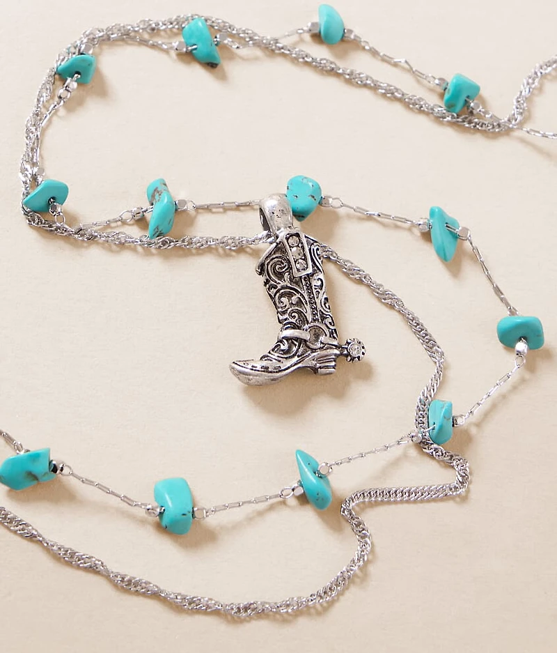 Turquoise Stone Tiered Necklace