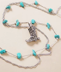 Turquoise Stone Tiered Necklace