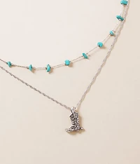 Turquoise Stone Tiered Necklace