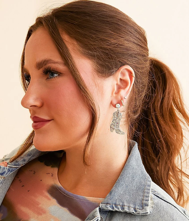 Glitz Western Boot Earring