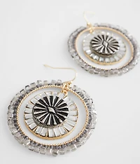 Beaded Hoop Drop Earring