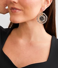 Beaded Hoop Drop Earring