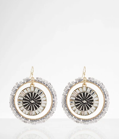 Beaded Hoop Drop Earring
