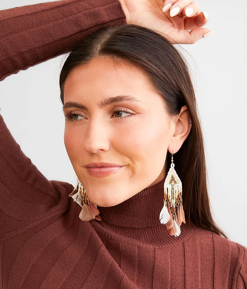 Feather Drop Earring