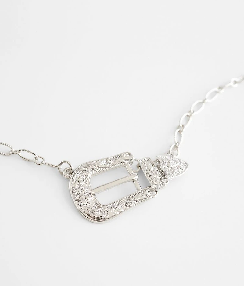 Western Buckle Pendant Necklace