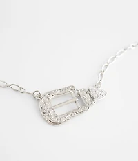 Western Buckle Pendant Necklace
