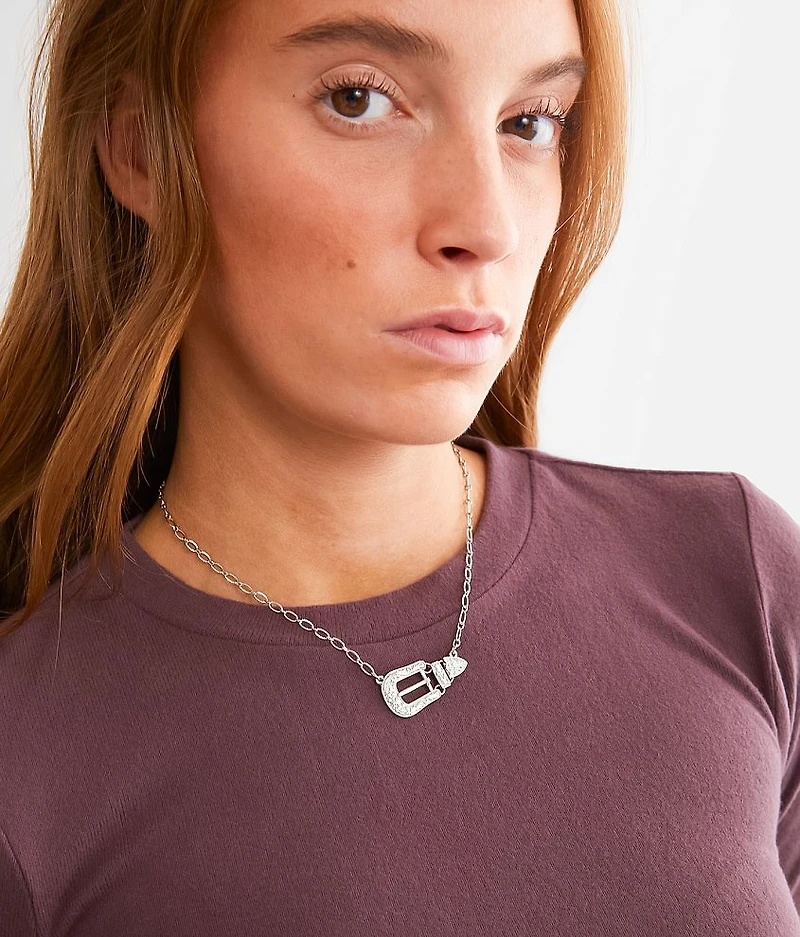 Western Buckle Pendant Necklace
