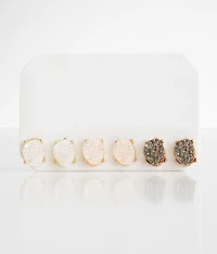 3 Pack Druzy Earring Set