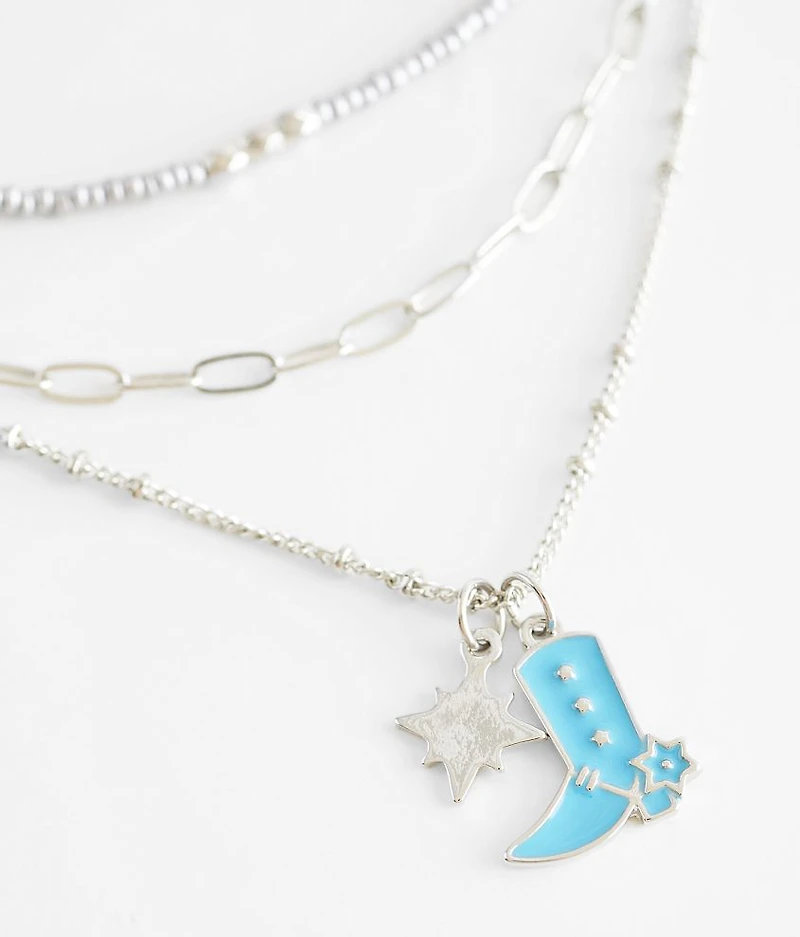 Tiered Cowboy Boot Necklace