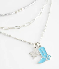 Tiered Cowboy Boot Necklace