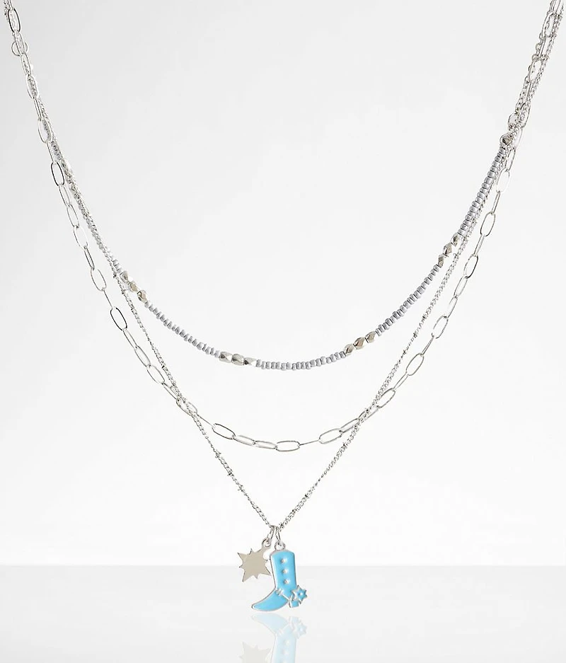 Tiered Cowboy Boot Necklace
